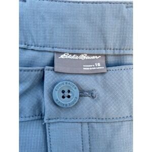 Eddie Bauer Pant Women 16 Ripstop Stretch Croped Wide Leg Secure Pocket Gray New